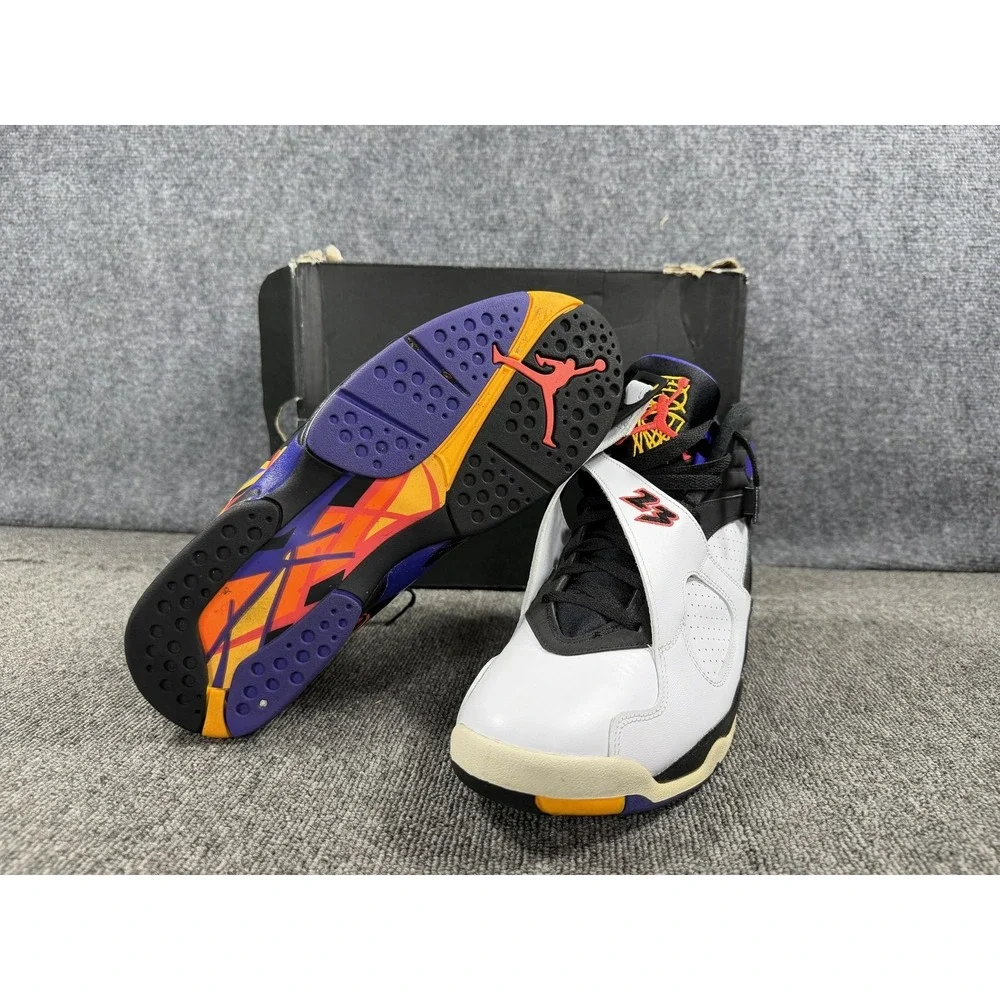 Jordan Air Jordan 8 Retro Three Peat Shoes Mens 10 White Basketball 305381 142